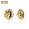 PAIR OF 18K GOLD PLATED INGOT CENTERED NUGGET EARRINGS